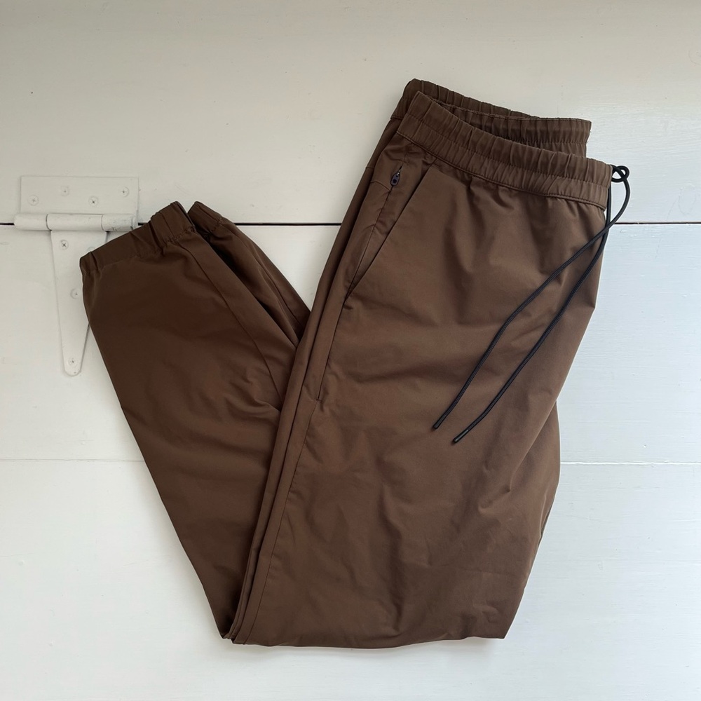 Men's Brown Nylon Jogger Pants